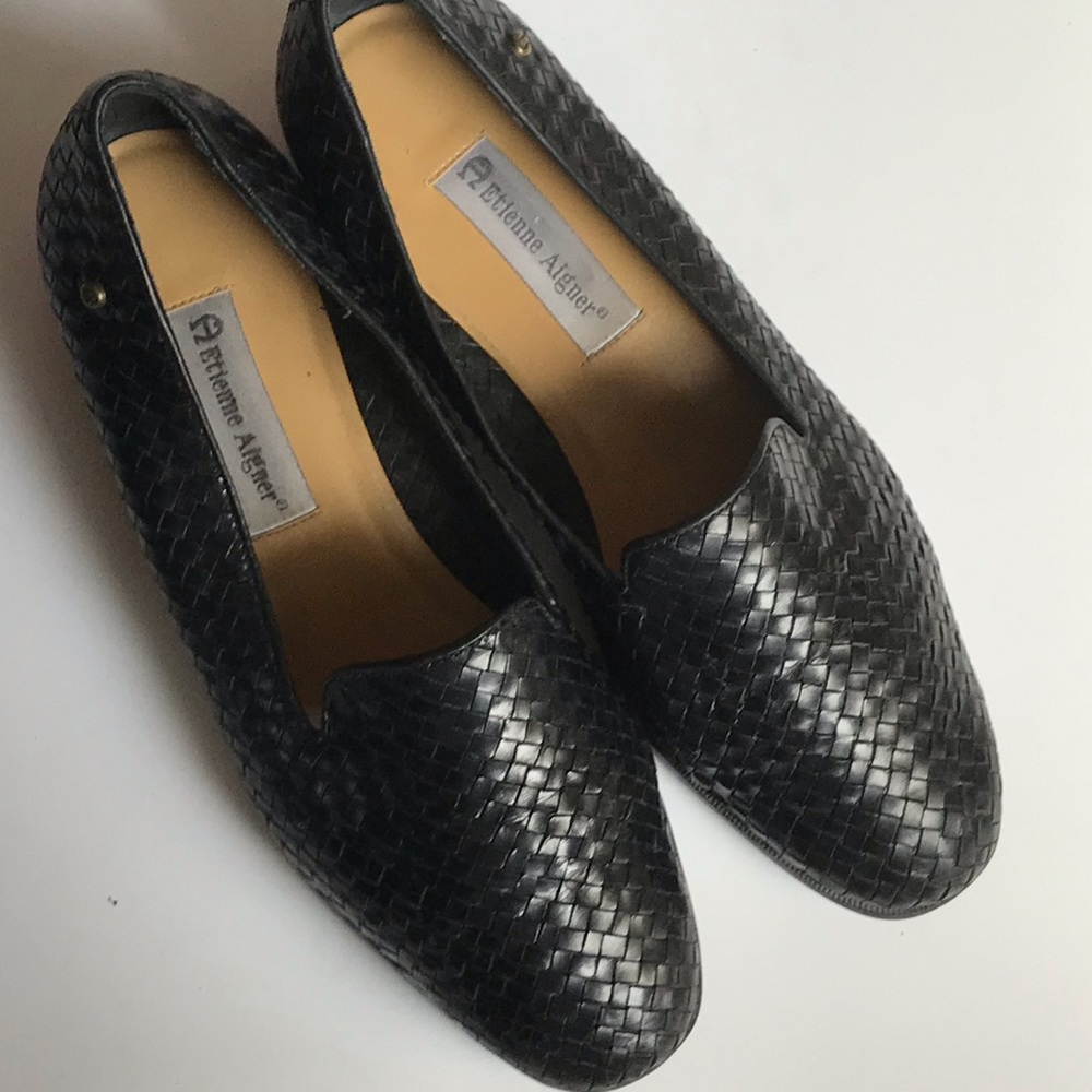Etienne Aigner Limmerick Black Woven Loafer 10W
